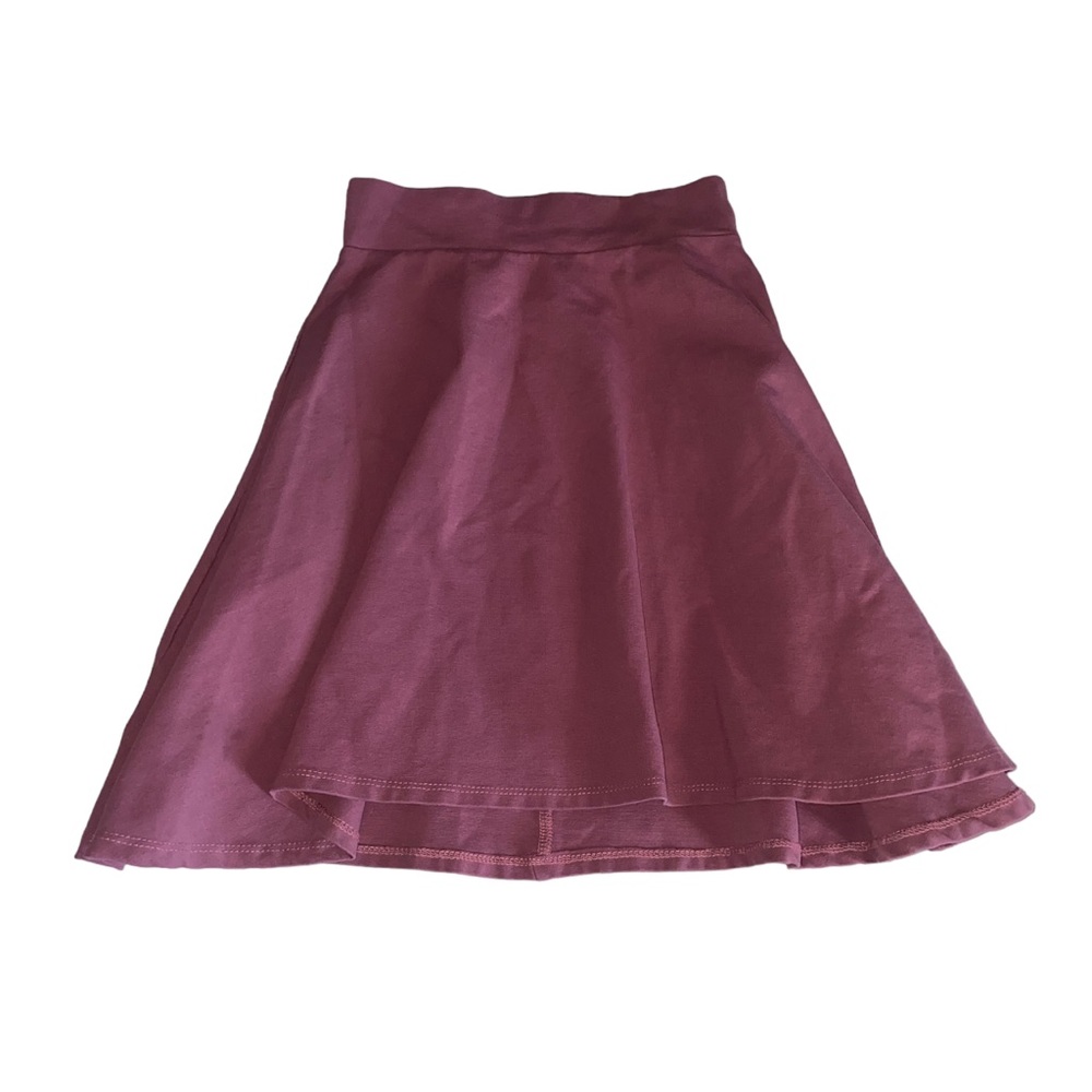 Newme apparel skater skirt pink rose made in USA XS midi flowy elastic waist